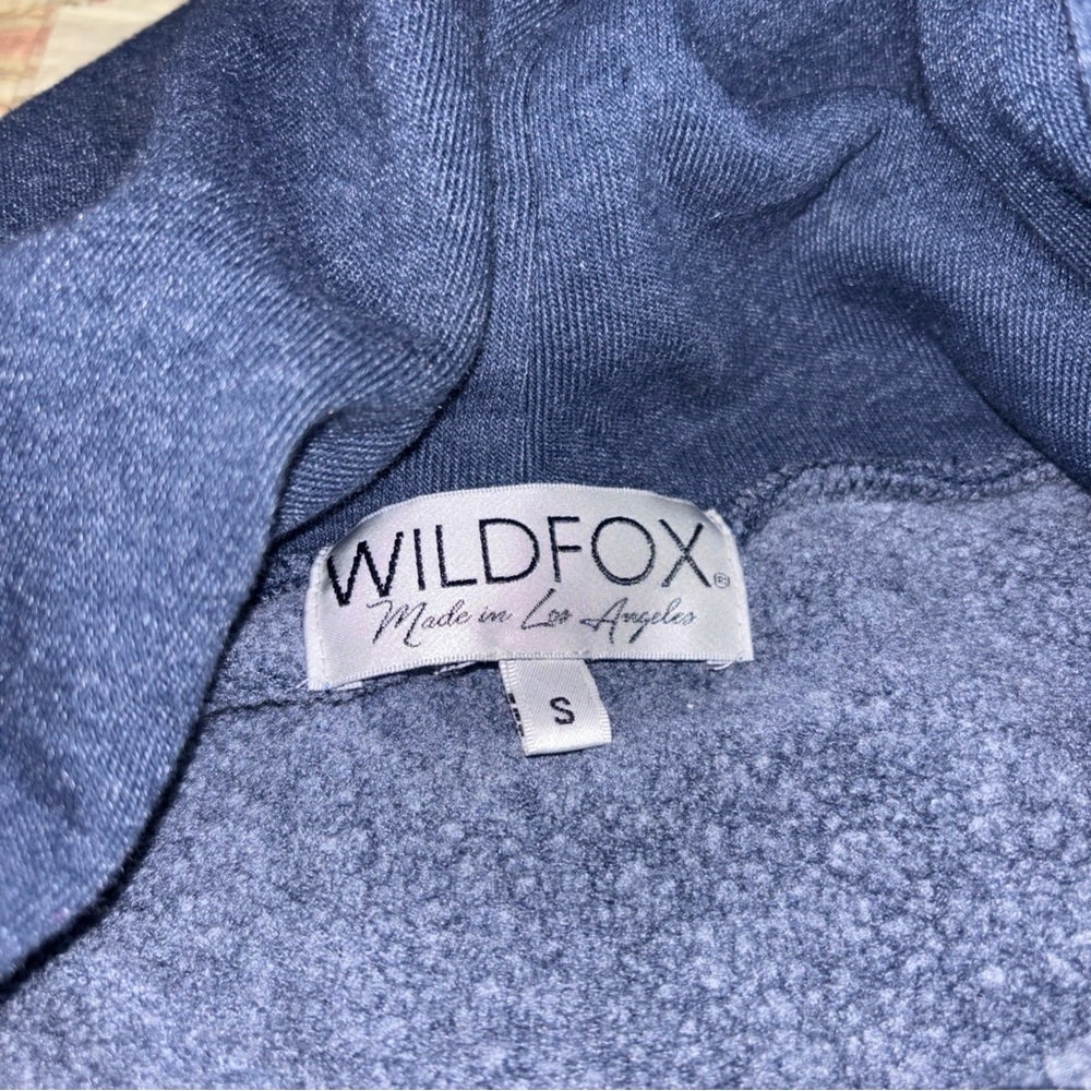 Wildfox Navy Blue Hoodie with White Stripes - Picture 2 of 6